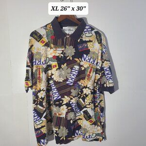 Vintage 90s Stock Options AOP Pebble Beach Golf Men's XL Polo